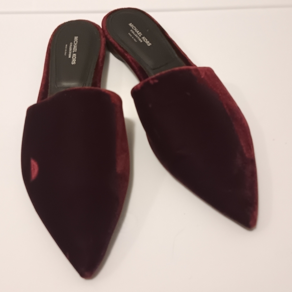 Michael Kors| Velvet Slip On Mule Burgundy Merlot Wine Sz 40/ US 9.5